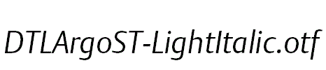 DTLArgoST-LightItalic.otf字体下载