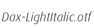 Dax-LightItalic.otf字体下载