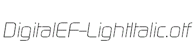 DigitalEF-LightItalic.otf字体下载