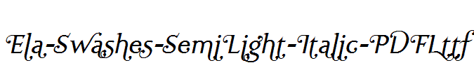 Ela-Swashes-SemiLight-Italic-PDF.ttf字体下载