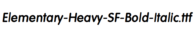 Elementary-Heavy-SF-Bold-Italic.ttf字体下载