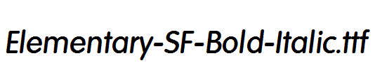 Elementary-SF-Bold-Italic.ttf字体下载